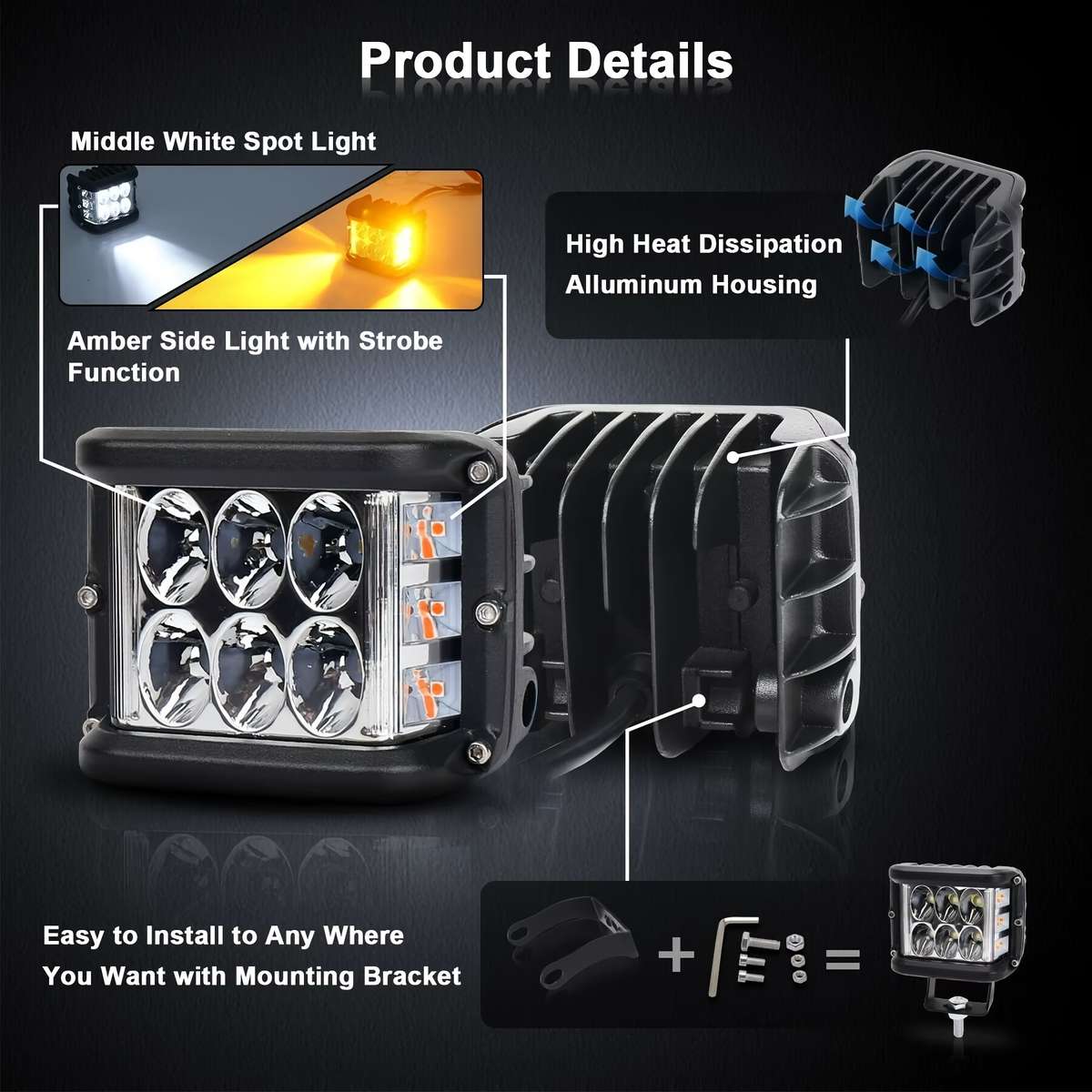 Car Lights Items 2Pcs White And Yellow