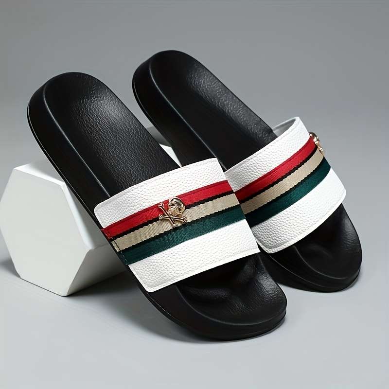 Men Slippers Summer Style Black Size Uk 7