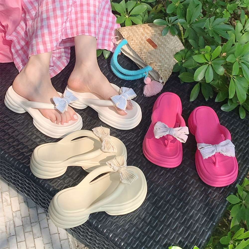Ladies Summer Flip Flops Rose Red Uk 4.5-5