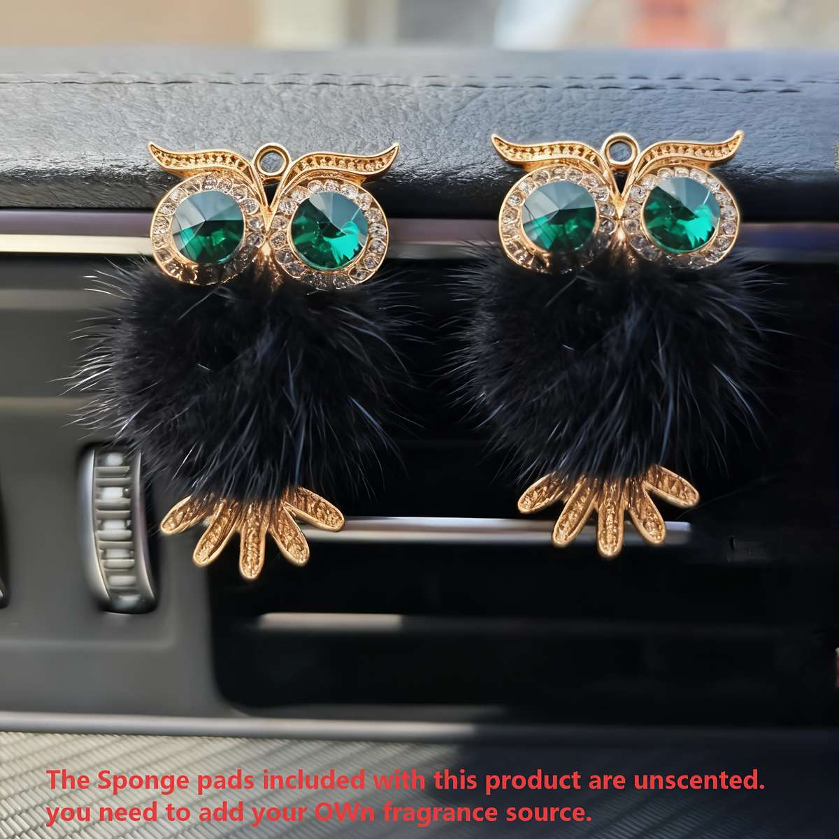 Car Interior Decor Color 2Pc Red Owl