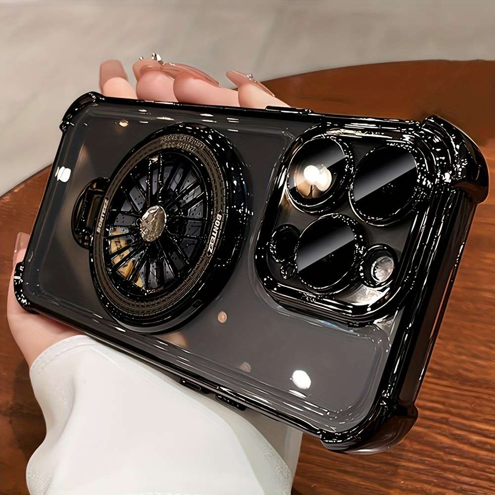 1Pc Silvery For iPhone 14 Plus Stress Relief Gyroscope Phone Case