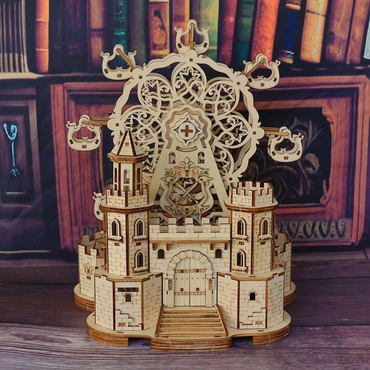3D Building Model Puzzle Set Items Castle Ferris Wheel