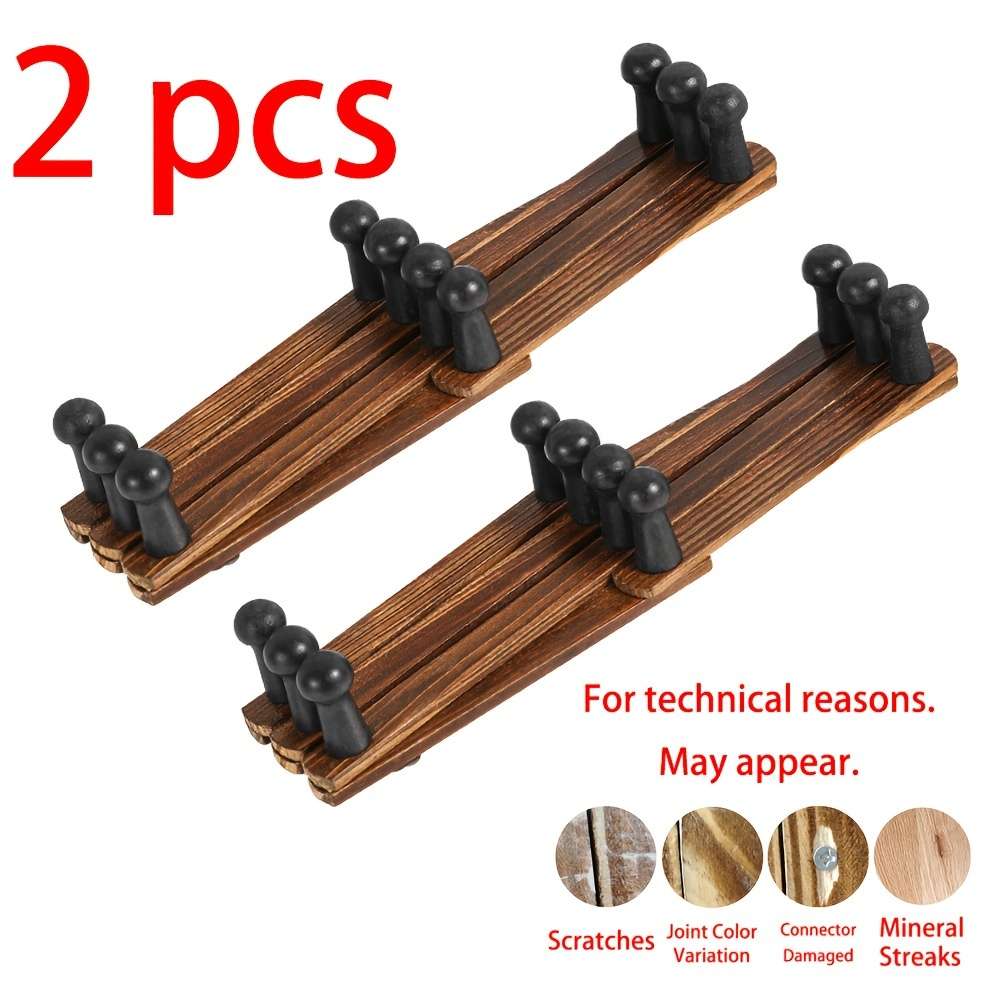 1 Foldable Coat Rack Wooden Expandable Hanger With 10 Hooks Quantity Wood Color