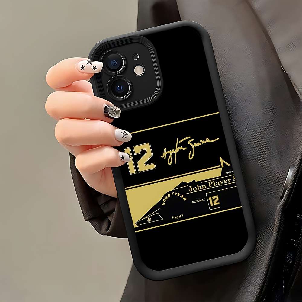 1Pc Black For iPhone 14 Plus Racing No 12 Driver Phone Case