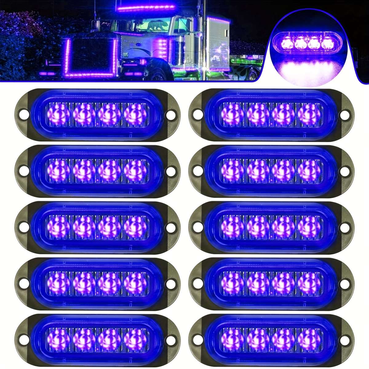 Car Lights Color Red Size 10Pcs*2