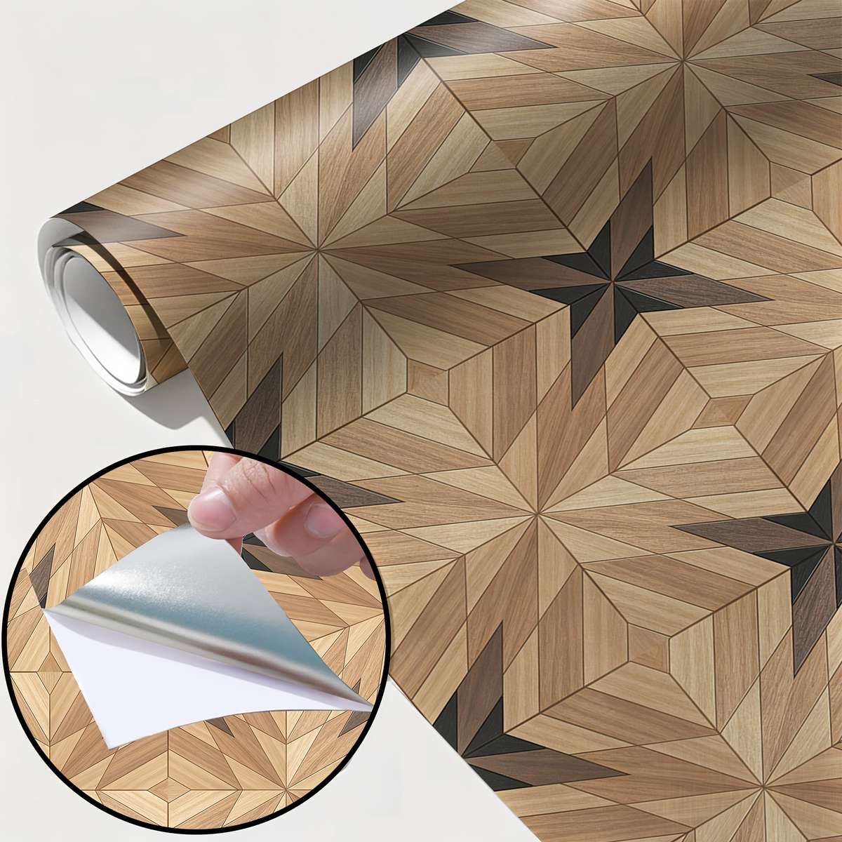 Self Adhesive Floor Stickers 40Cm*120Cm*S Geometric Wood Grain