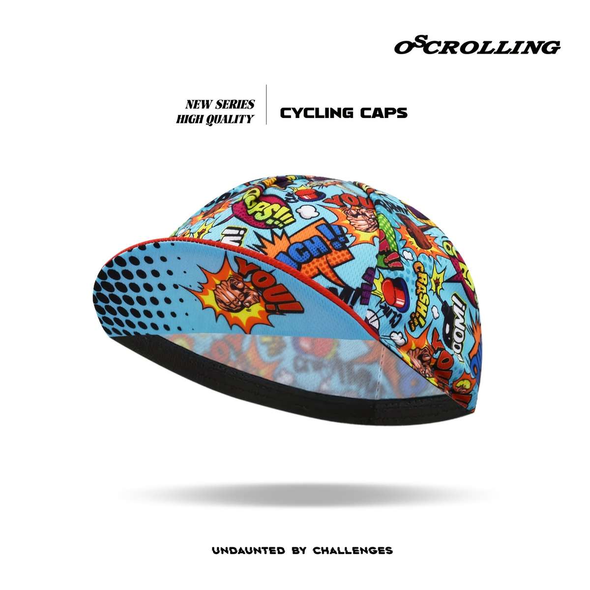 Oscrolling Quick-Dry Breathable Cycling Cap Light Blue High-Quality Polyester Elastic O