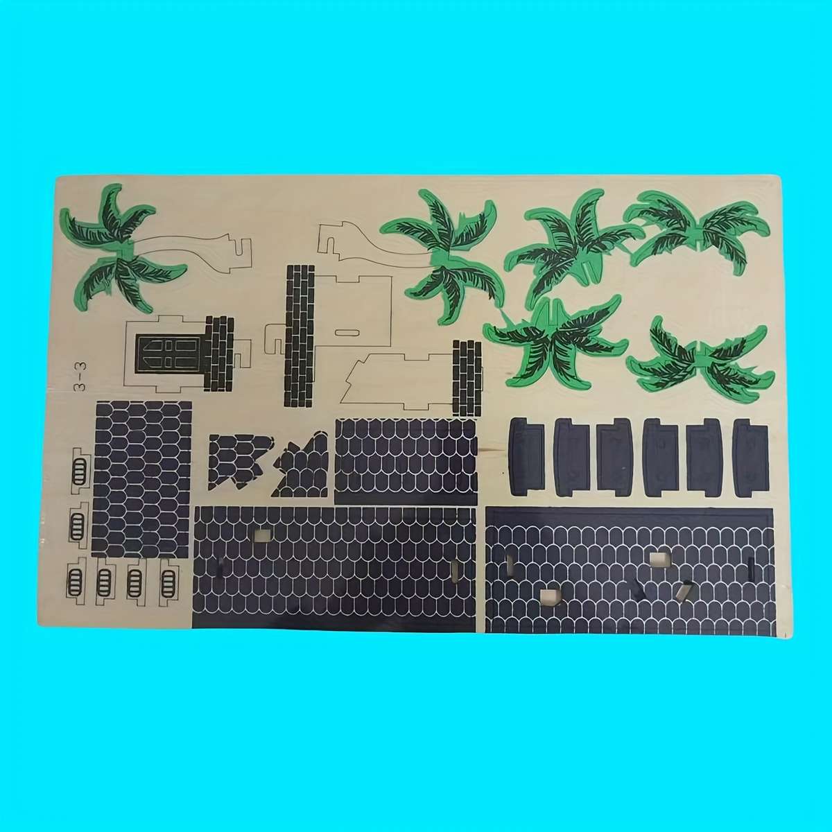 3D Building Model Puzzle Set Style Sea View Villa