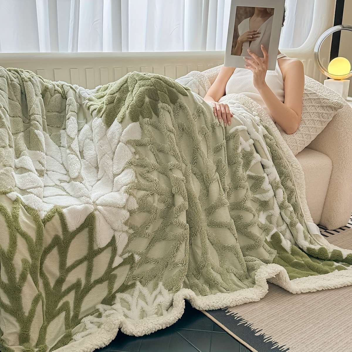 Blanket Danbenm5Bloomlight Green Size 150*200