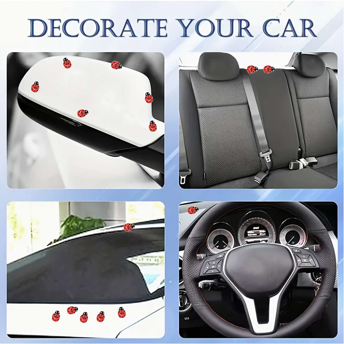 Car Interior Decor Color Red 6Pcs