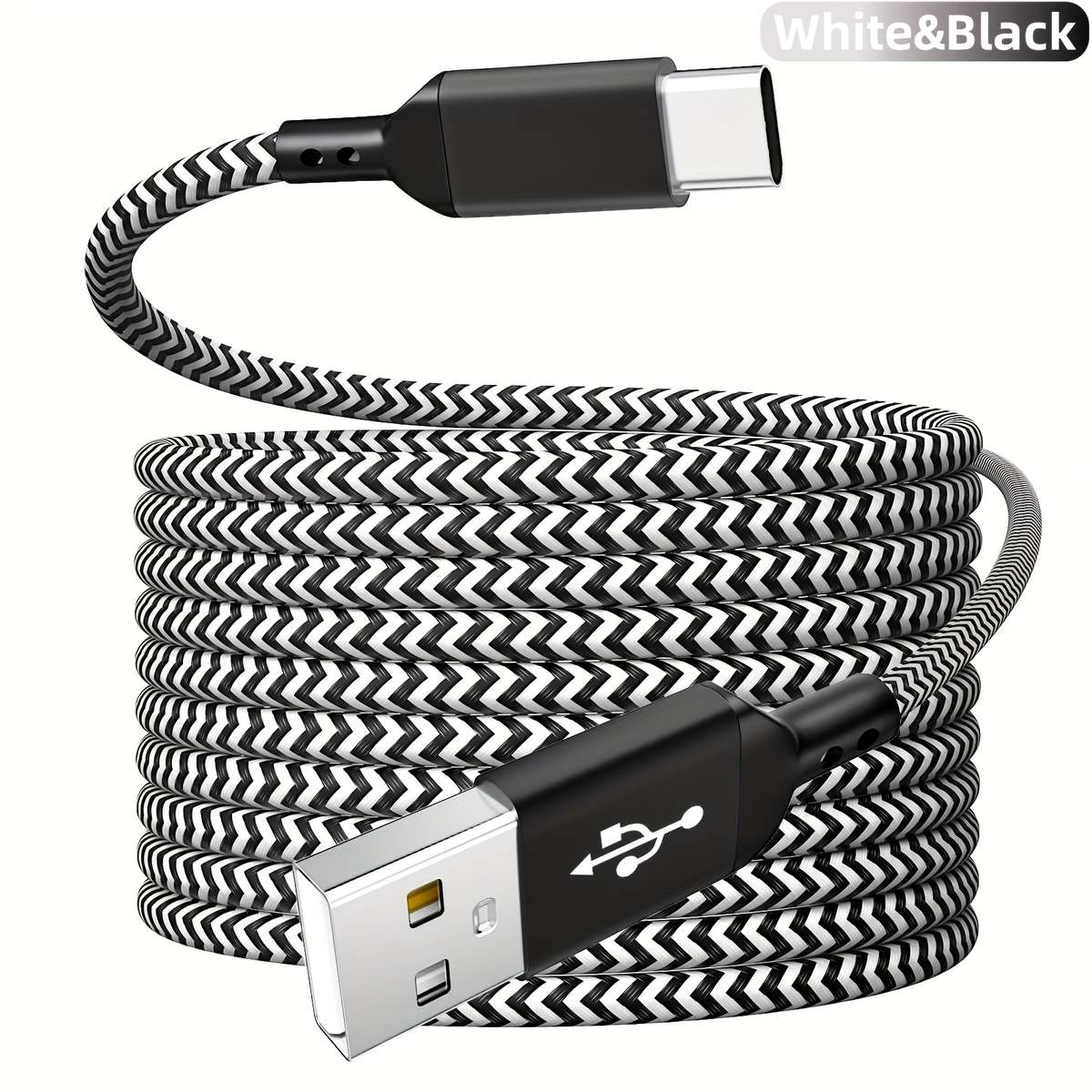 Charging Cable Color Whiteblack Size200Cm 6.6Ft 78Inch
