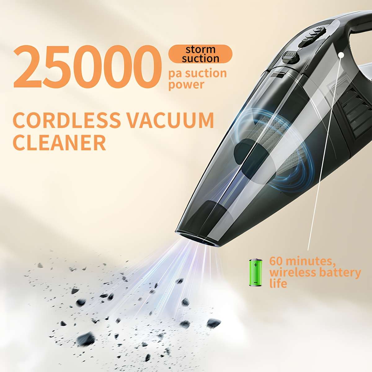 Vacuum Cleaner Color 4Kpa Super Strong Suction  Black