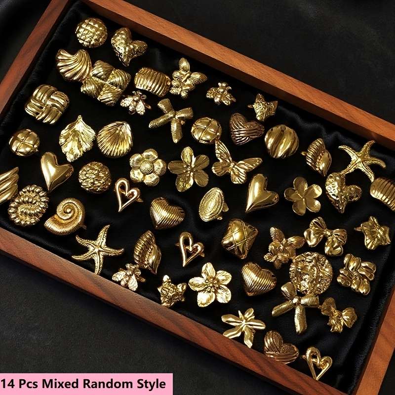 14 PCS Luxury Fashion Comfort Fit Ring Color