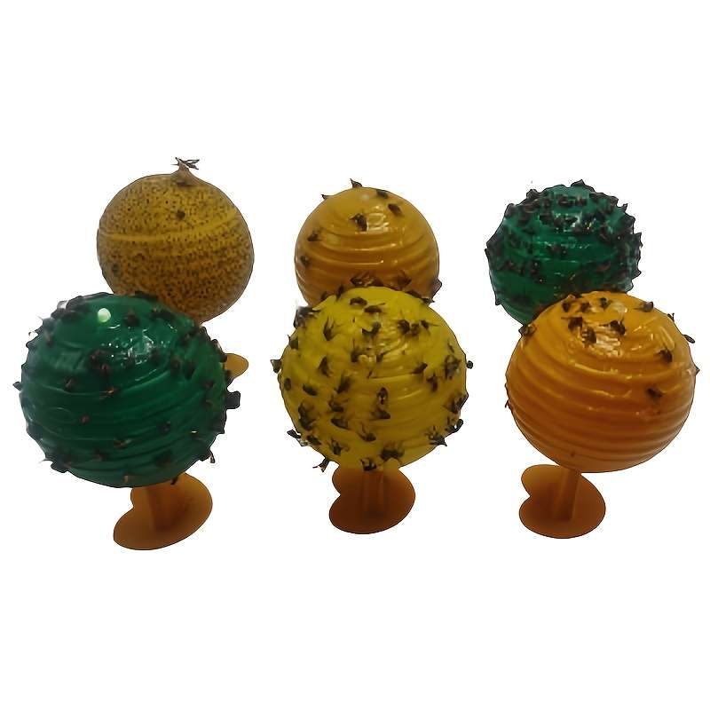 Fruit Fly Traps Color 6Pc  2 Yellow  2 Orange  2 Green