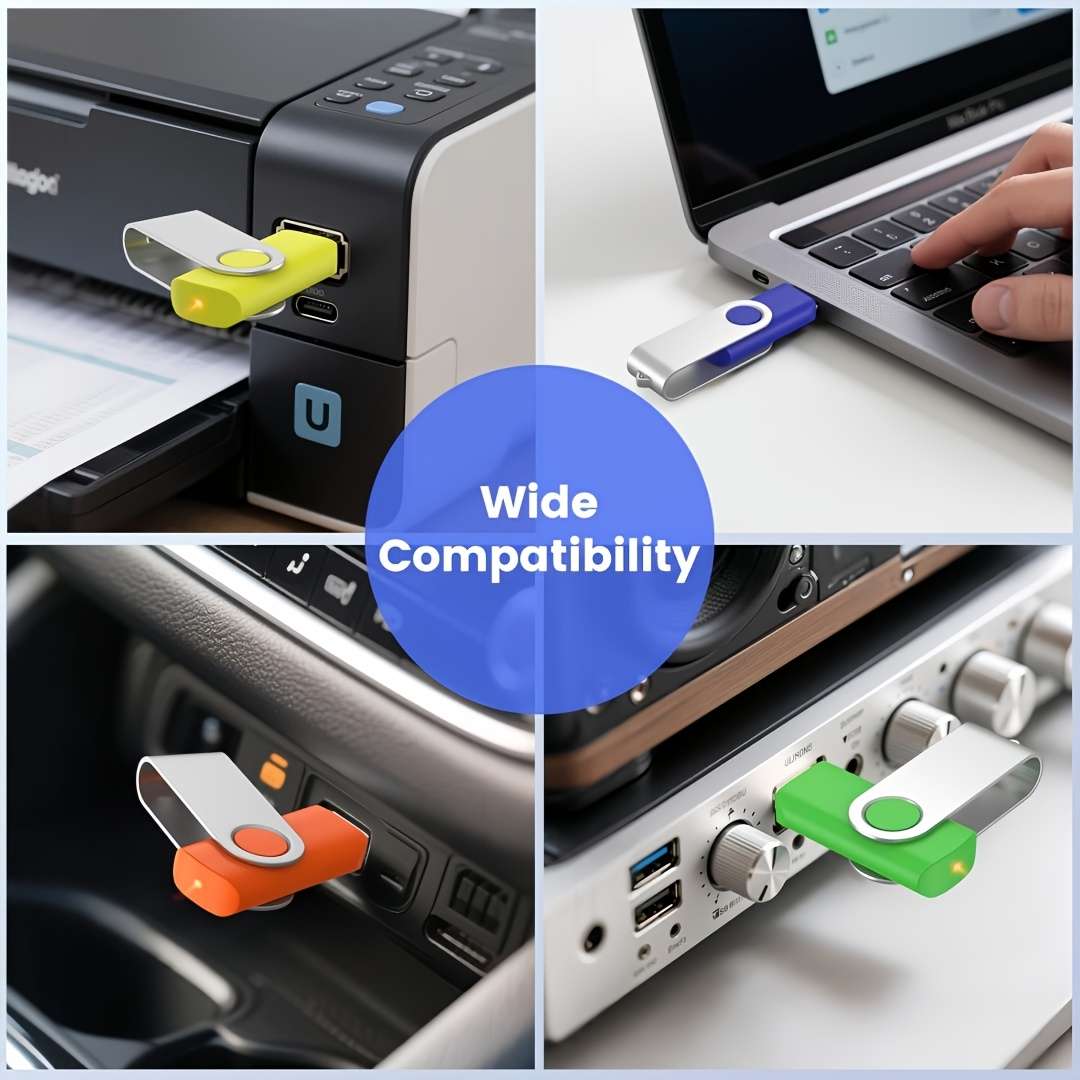 Usb Flash Drive Color 5 Pcs Red Storage 2Gb