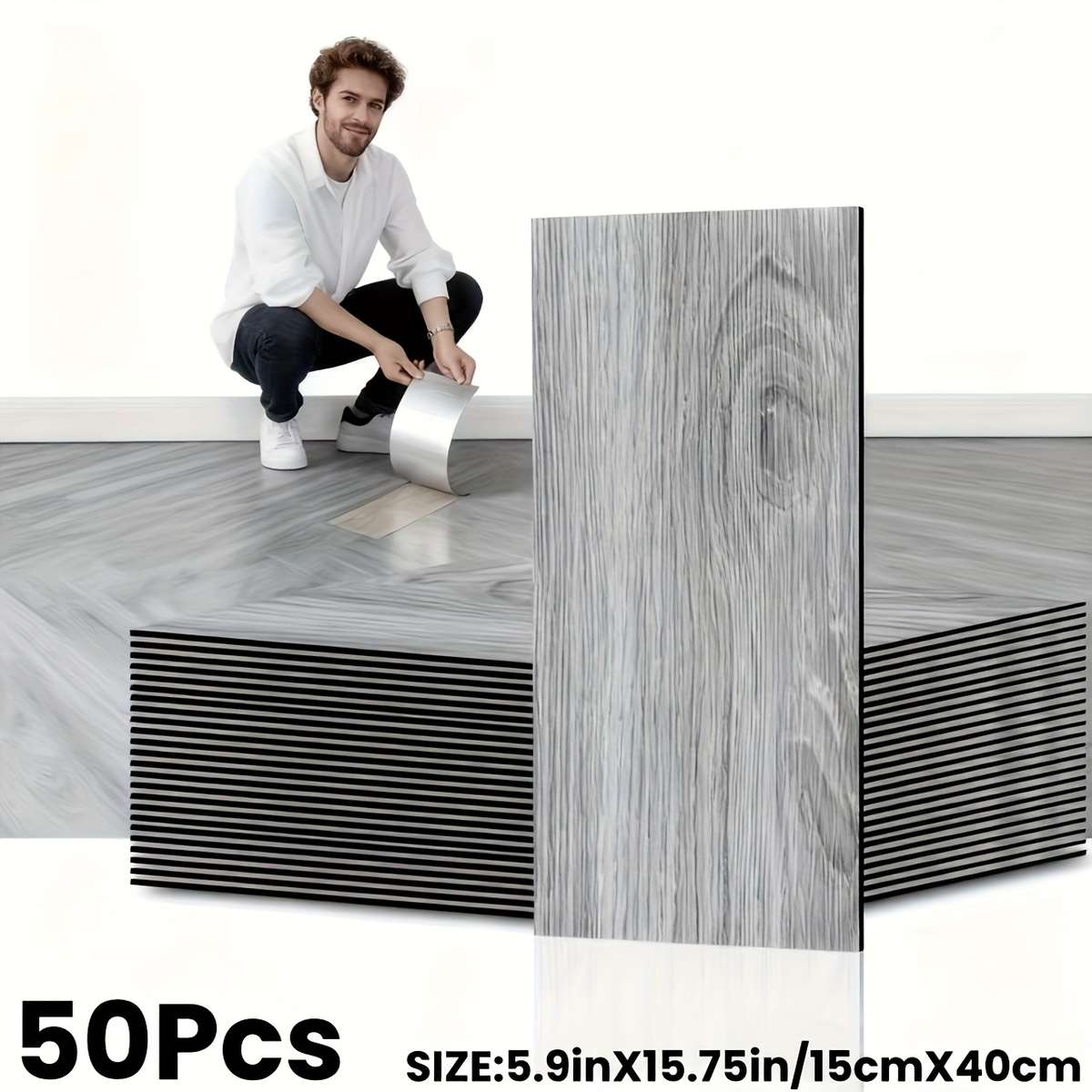 Self Adhesive Floor Stickers White Maple Box Of 50Pcs