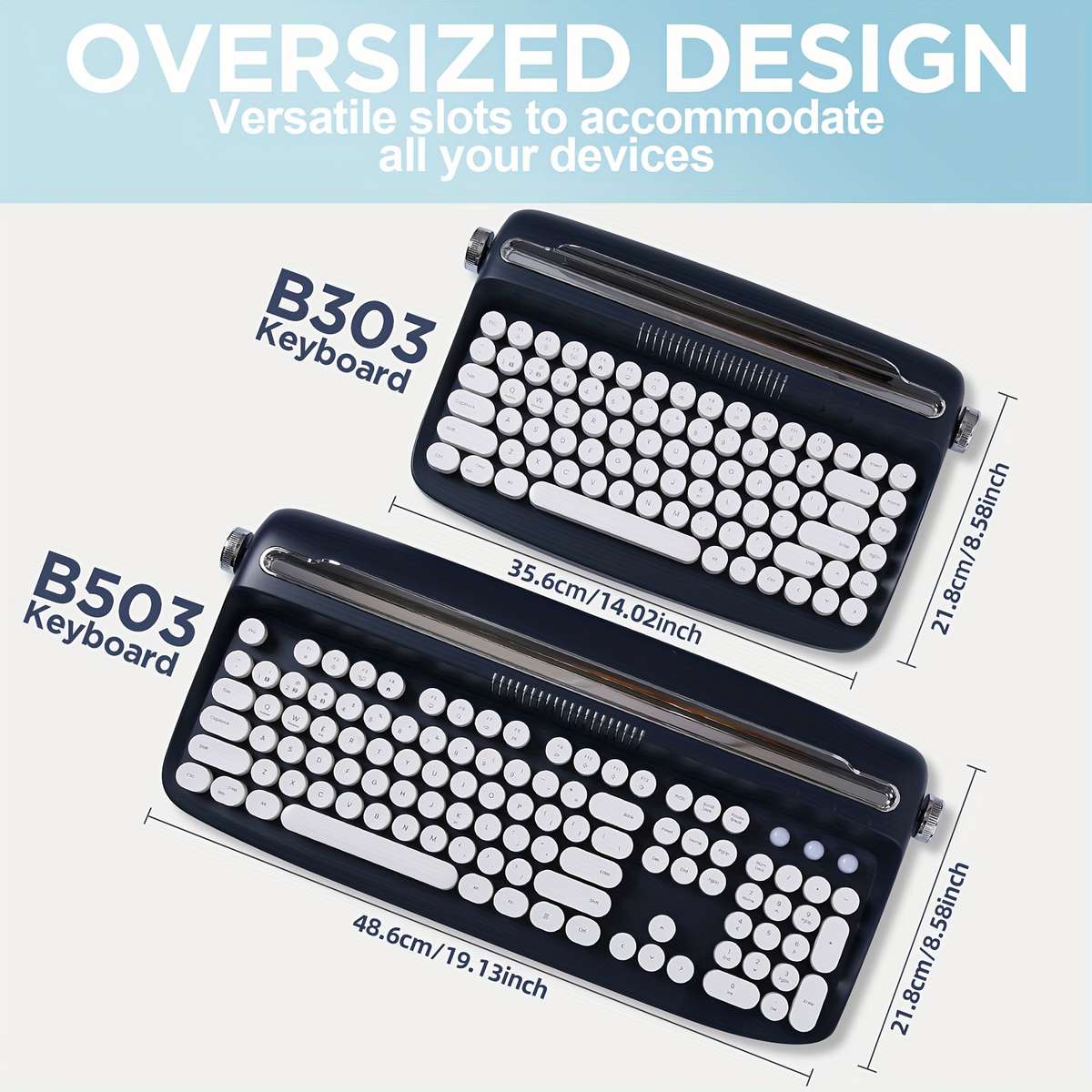 YUNZII B303 Blue Wireless Keyboard