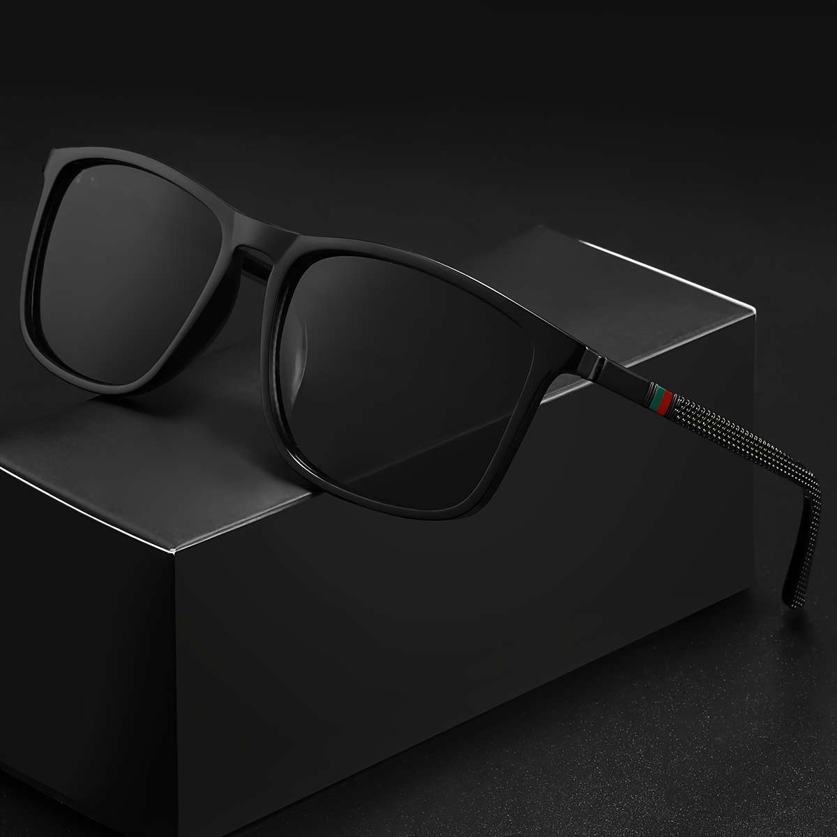 Mens Glasses Color Brown  Add  Matte Black Frame Red Leg Gray  Add  Glossy Black