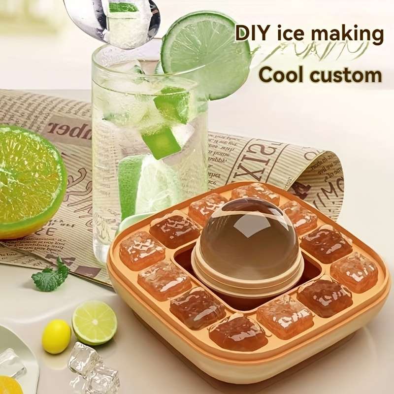 Ice Molds Color Tender Green Style2In1 Bear Ice Tray Press Bottom 12 Compartments  1 Ball