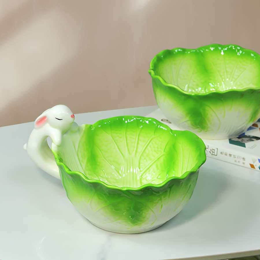 Bowl Model Cabbage Rabbit Handle Bowl