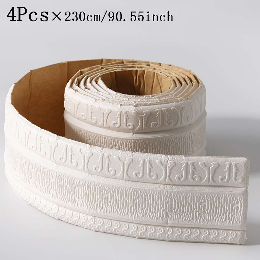 Skirting Board 4Pcsblack Wood Grain8*230Cm