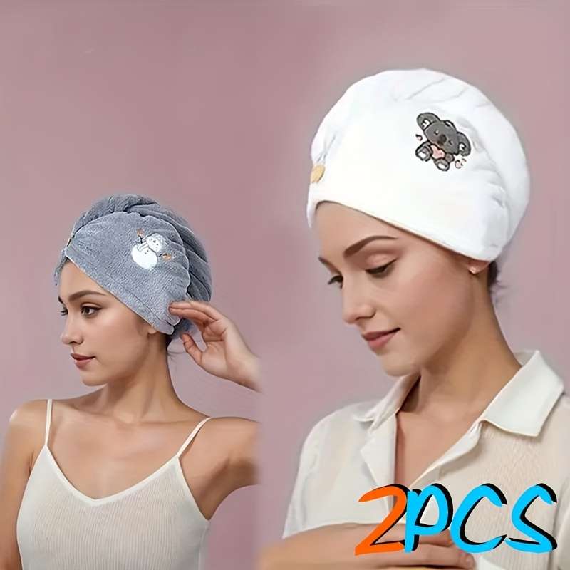 Hair Turban 2Pcs KhakiWhite