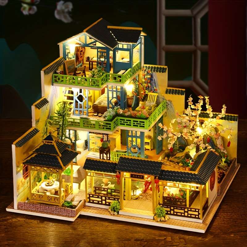 Building Toy Architectural Model Toy Set Style Spring Mountain Residence