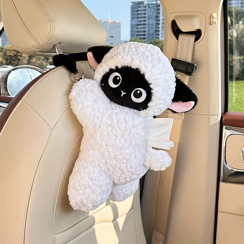 Car Tissue Box Style Bean Shaped Sheep Tissue Box   Pink