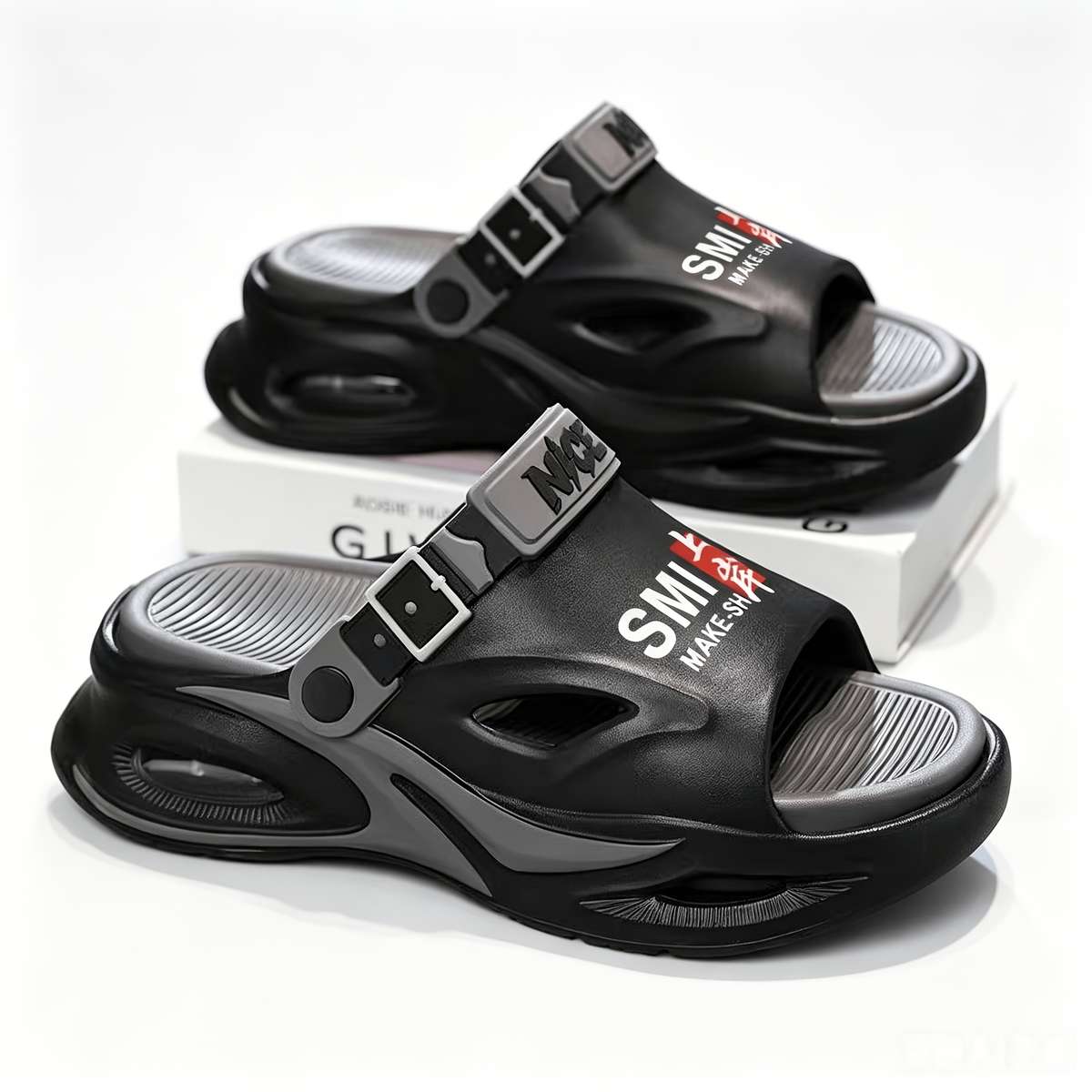Sandals Color Black Gray Size Uk 4.5 5 Wide