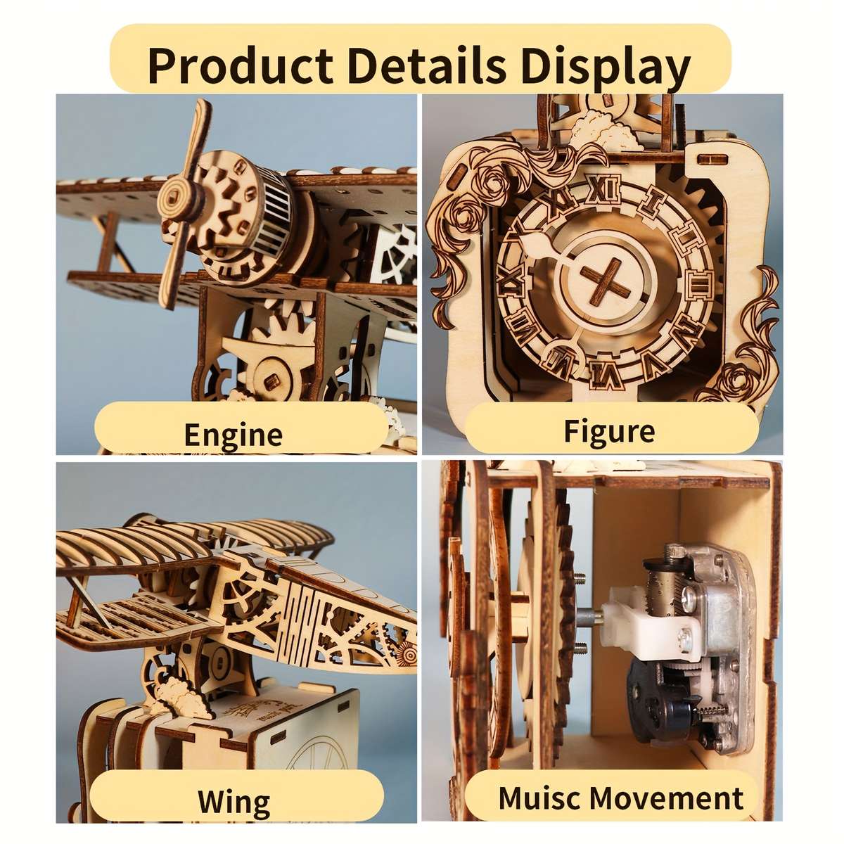 3D Puzzle Musical Instrument Model Style Punk Airplane