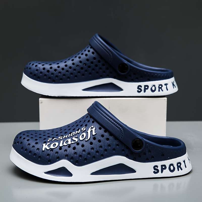 Men Slippers Summer Style Black Size Uk 7