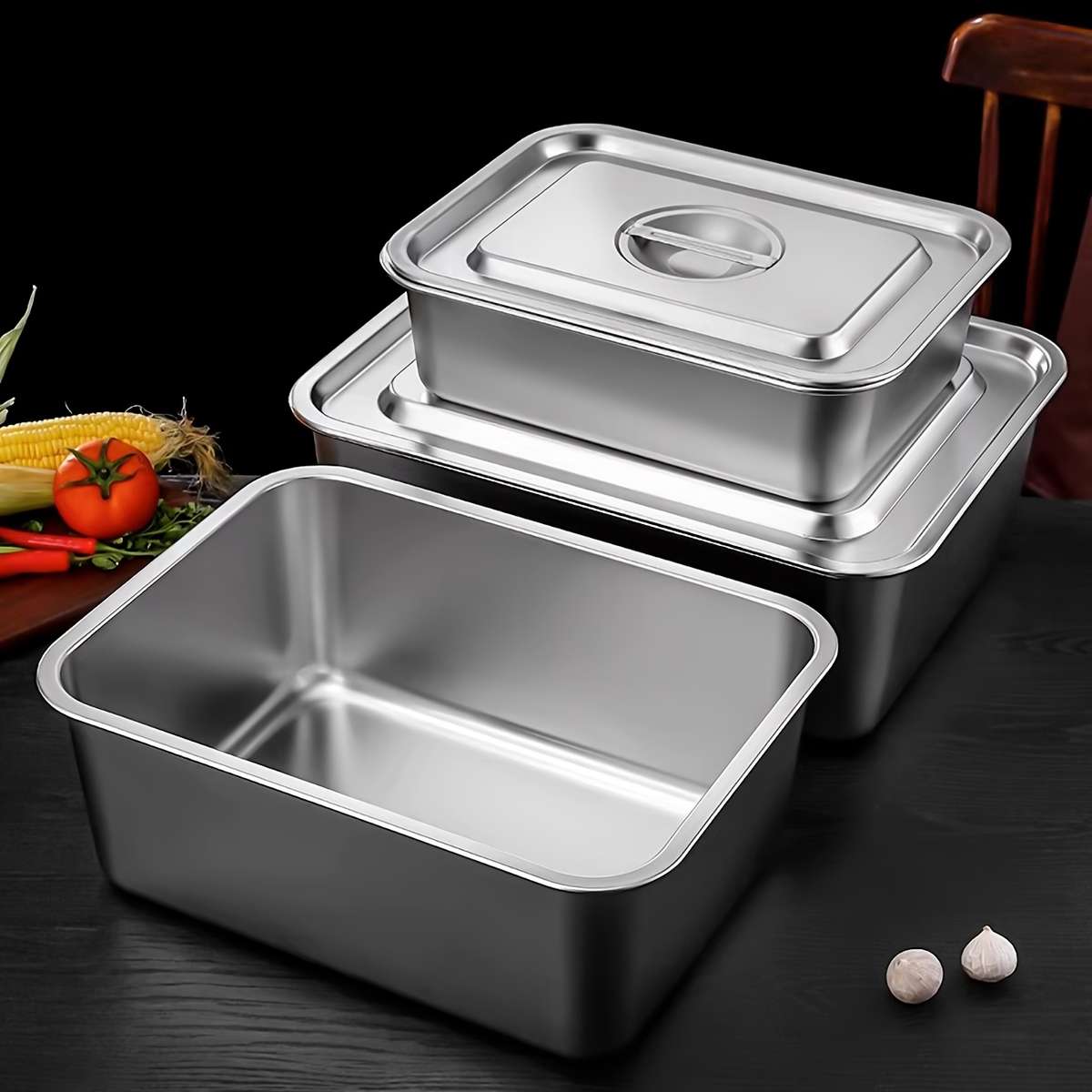 4Pcs Premium Stainless Steel Steam Pot With Lid Kitchen
