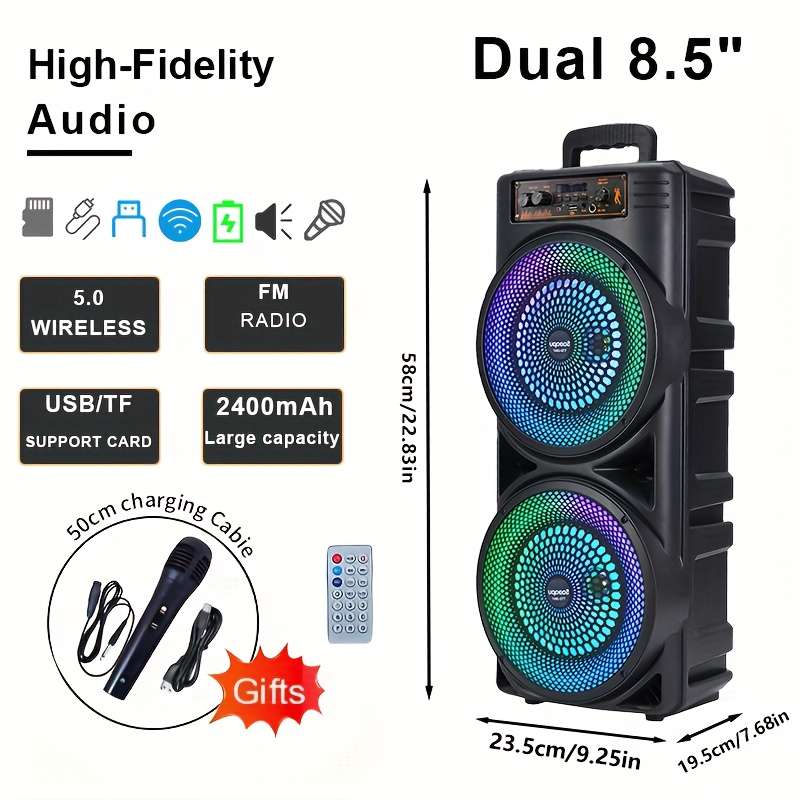 Classic With High Fidelity Dual 8.5 Inch Floor For Live Performance 8.5 Inch Red