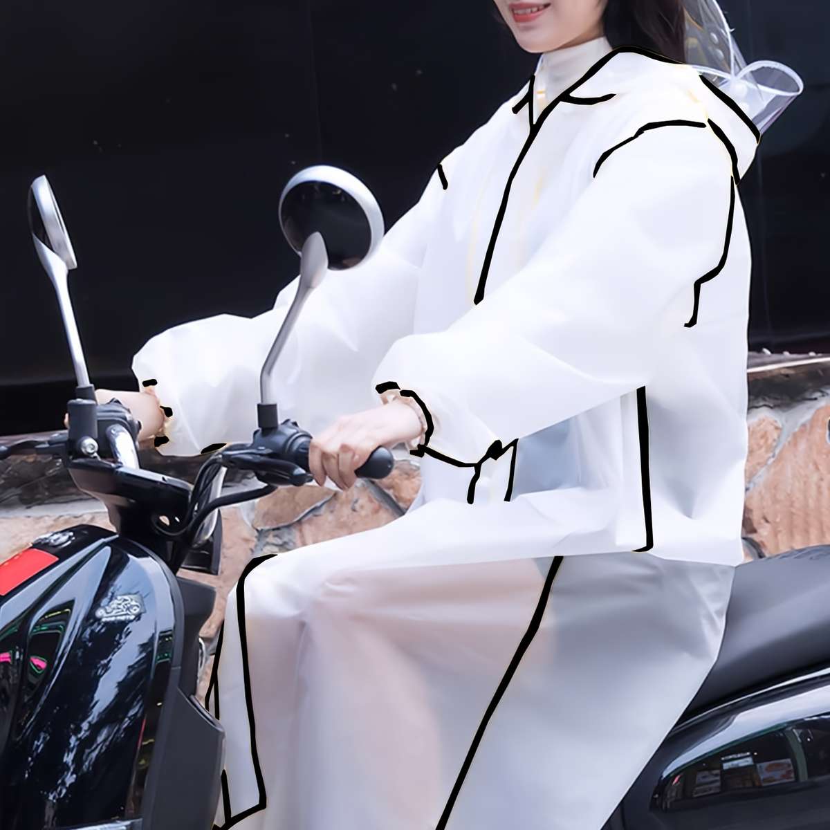 Raincoat White Border Model M