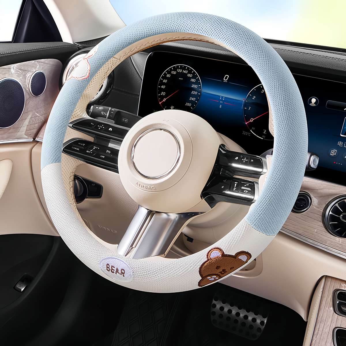 Car Steering Wheel Cover Black