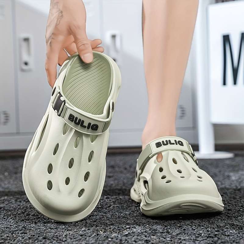 Men Slippers Summer Style Gray Black Size Uk 7.5 To 8