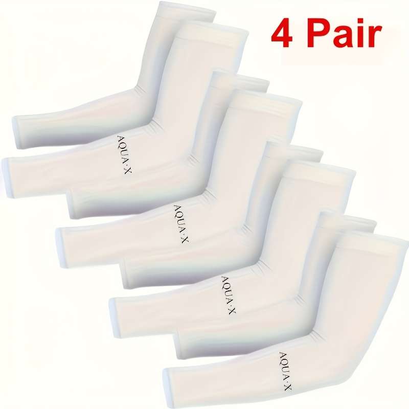Sunscreen Sleeves Color 4 Pairs Of White