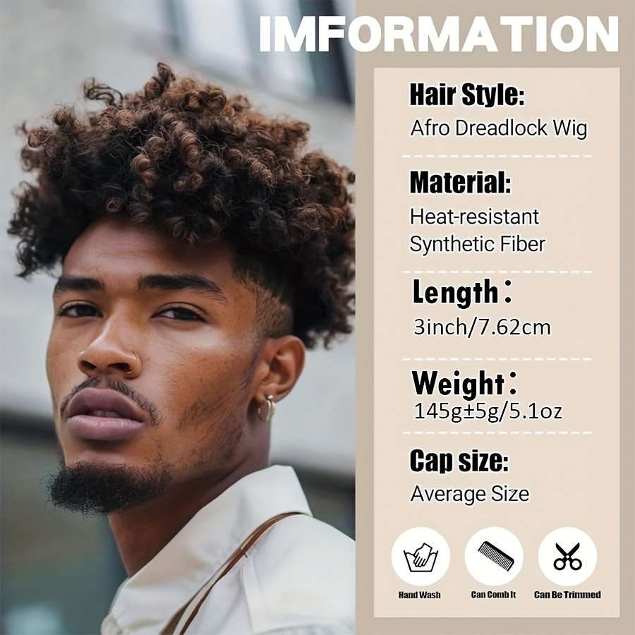T27 Mens Wigs Hair Length 10.16Cm