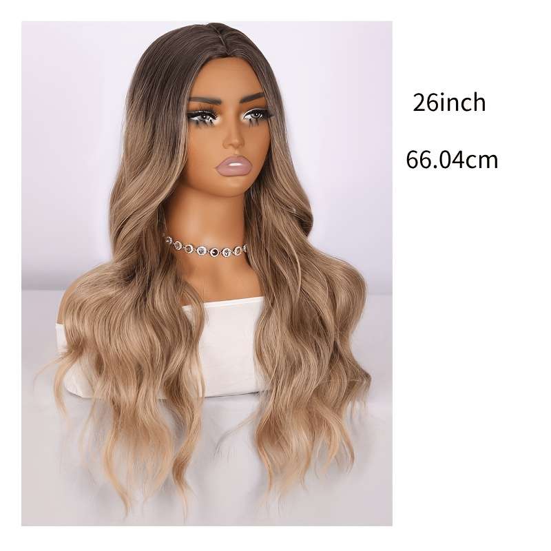 Women S Wigs Brownyellow Gradient Hair Length66.04Cm