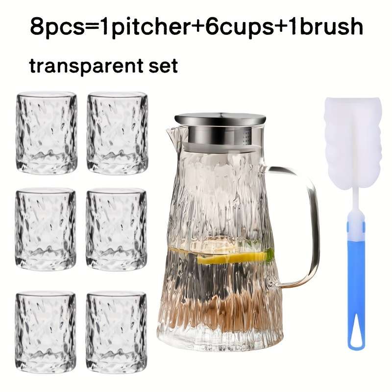 Water Cup Color Transparent Color Quantity8Pcs 1Jug 6Cups 1Brush