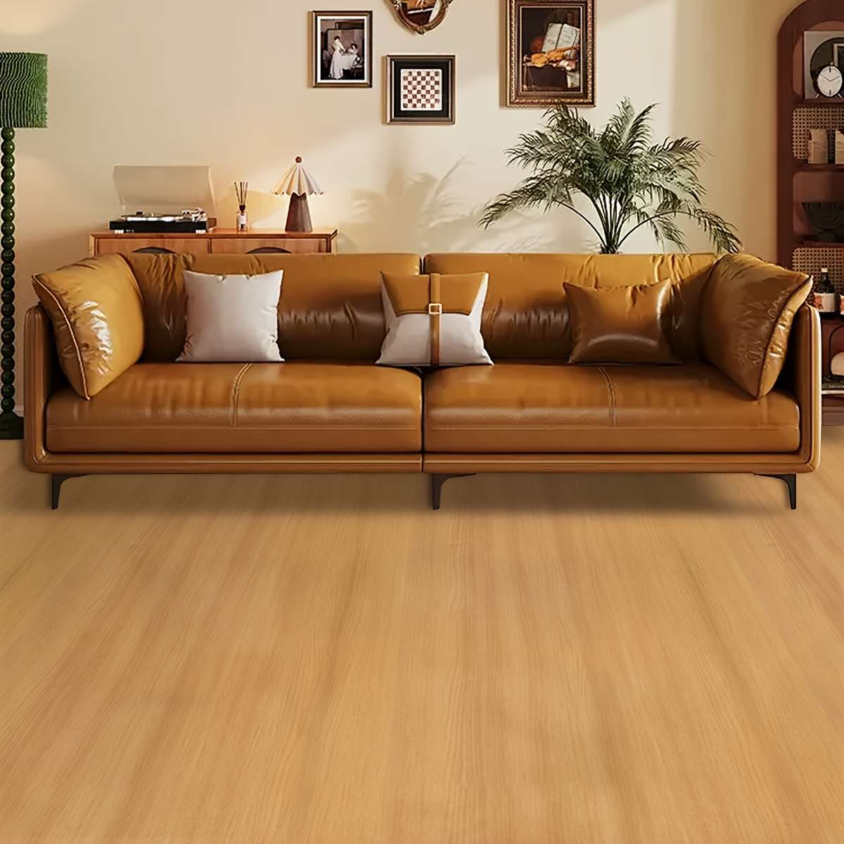 Self Adhesive Floor Stickers 60*500Cm23.62*196.85Inch Yellow Bush Pattern