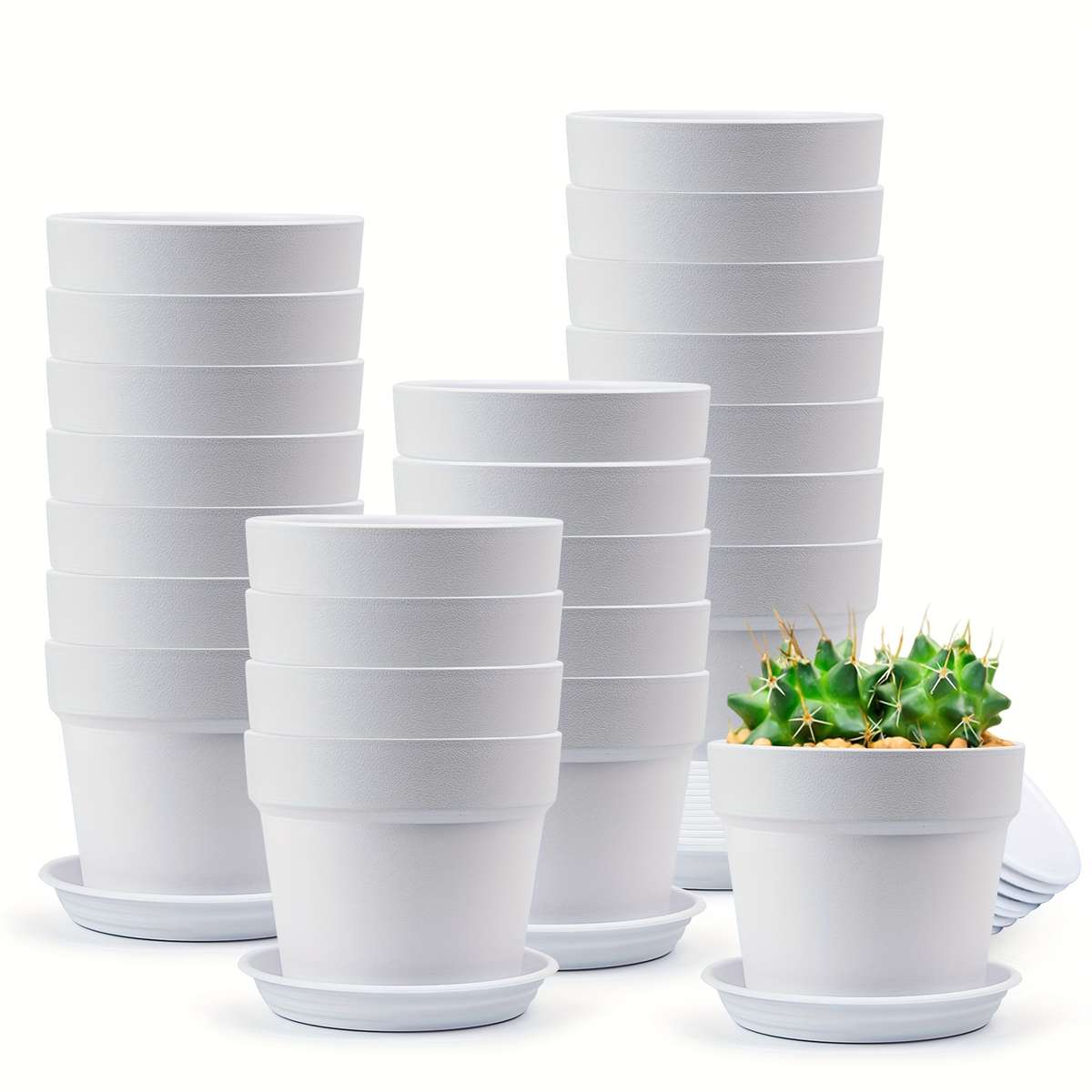 Flowerpot  40 Pcs 9 5Cmcolor White