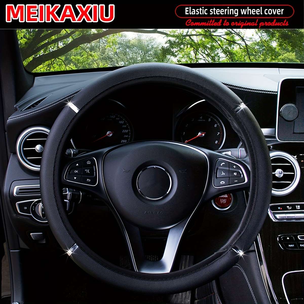 Car Steering Wheel Cover Beige