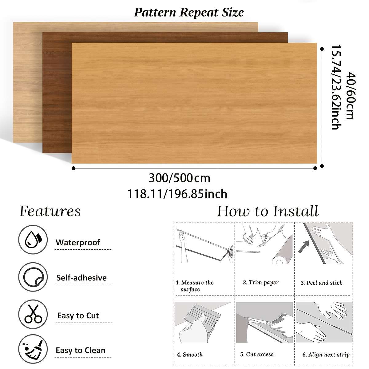 Self Adhesive Floor Stickers 60*500Cm23.62*196.85Inch Yellow Bush Pattern
