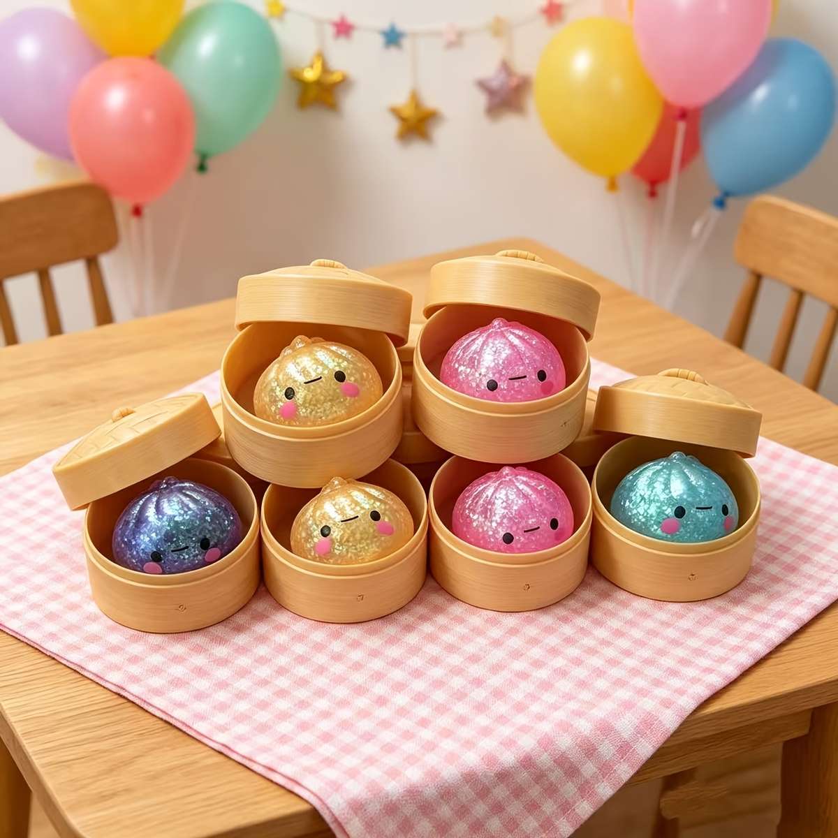 Squeezable Toys Style Shimmer Starry Steamed Bun Fidget Toy