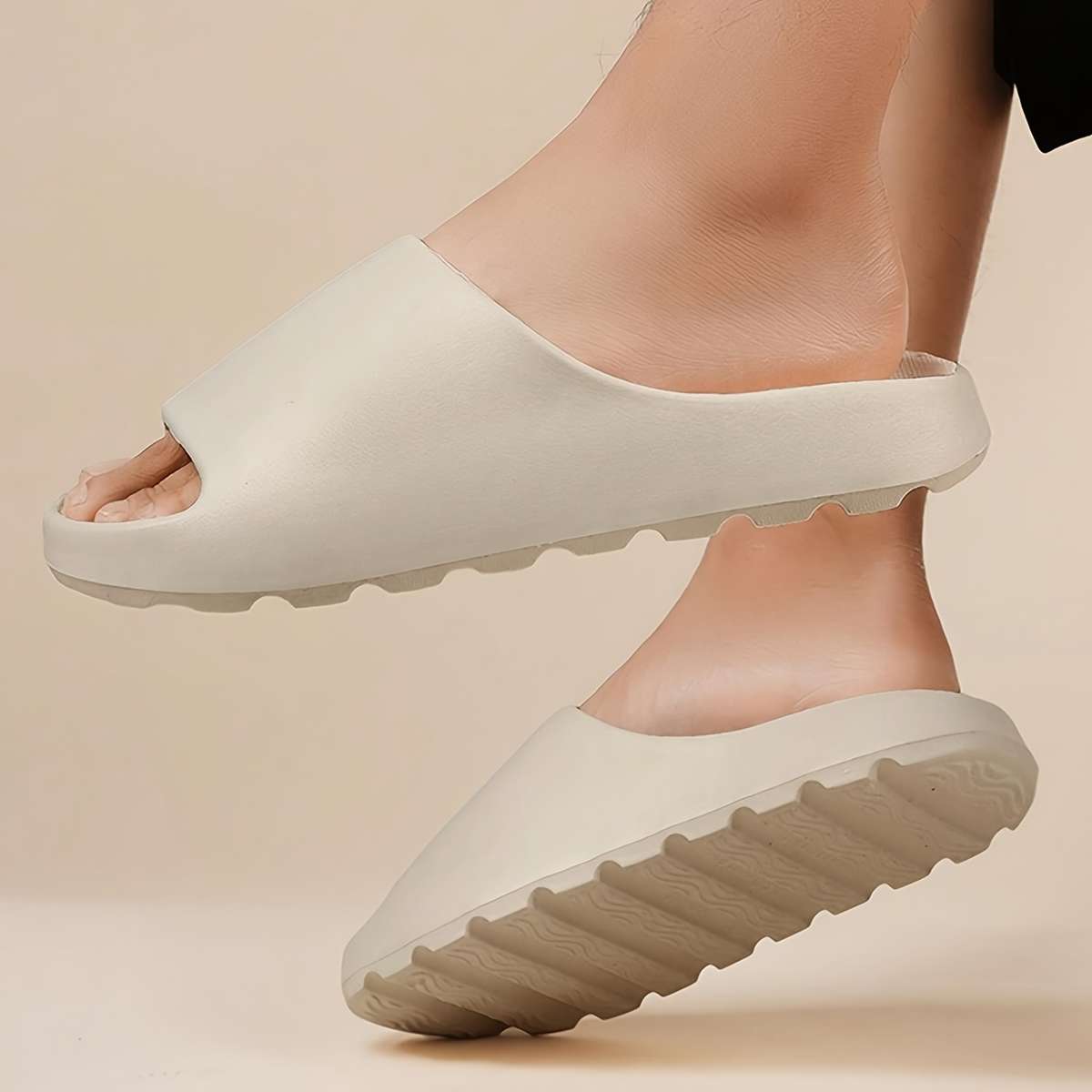 Men Slippers Summer Style Black Size Uk 7.5