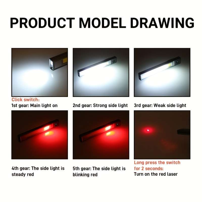 2Pcs Advanced Multifunctional Pen Light High Brightness Multifunctional