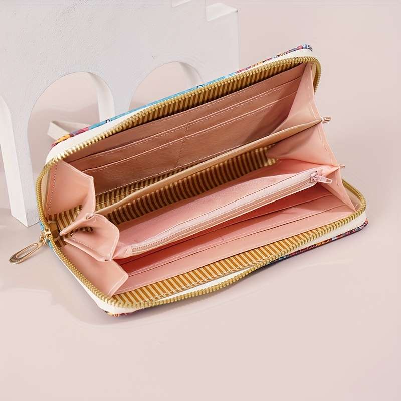 Elegant Floral Pattern Long Wallet