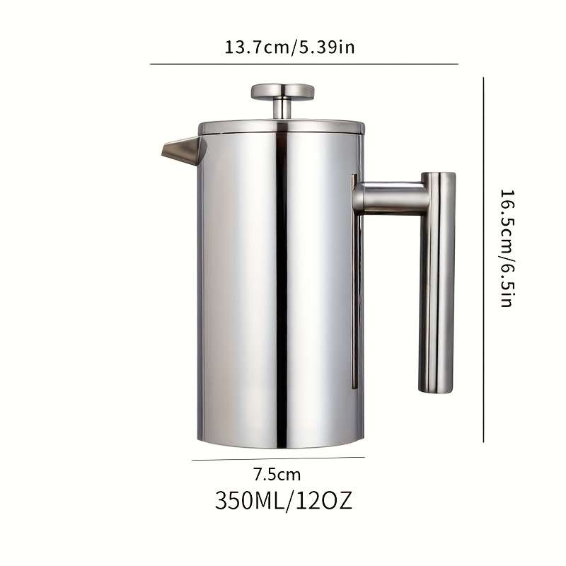 Premium Stainless Steel French Press Coffee Maker Double Walled Insulated