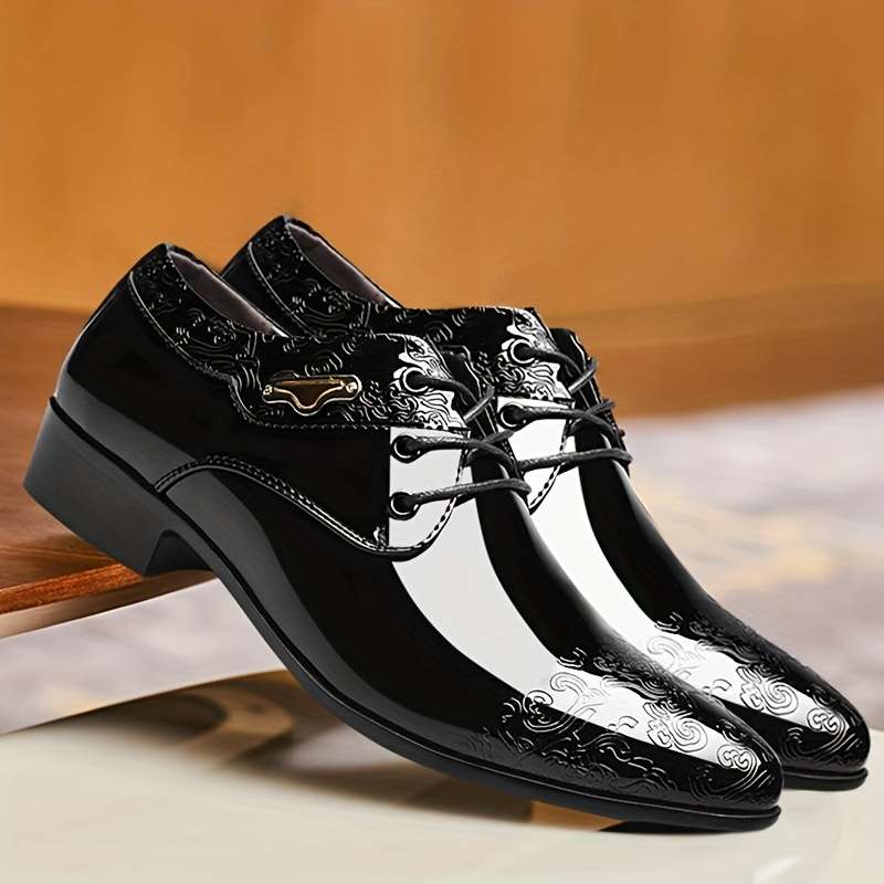 Mens Leather Shoes Color Black Sizeuk 8